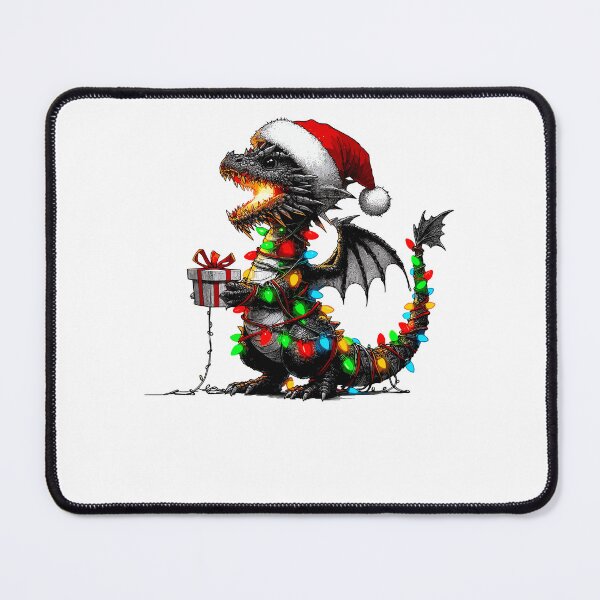 Item preview, Dragon Wearing Santa Hat, Holding A Present Box Xmas designed and sold by Artistoos.