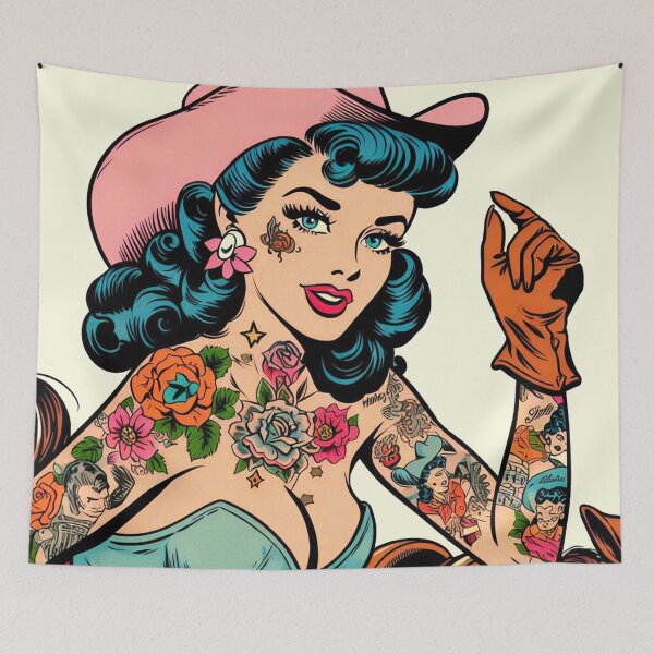 Item preview, Cute Country Tattoo Pin-up designed and sold by PulpVintage.
