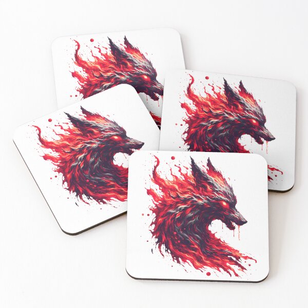 Item preview, Black and Red Lava Fire Wolf, Ai Generated Art  designed and sold by ACC .