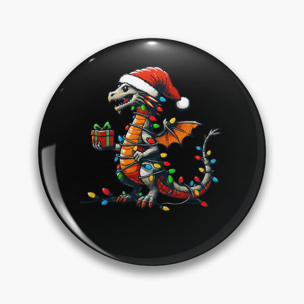 Item preview, Dragon Wearing Santa Hat, Holding A Present Box Xmas designed and sold by Artistoos.