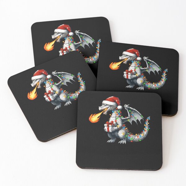 Item preview, Dragon Wearing Santa Hat, Holding A Present Box Xmas designed and sold by Artistoos.