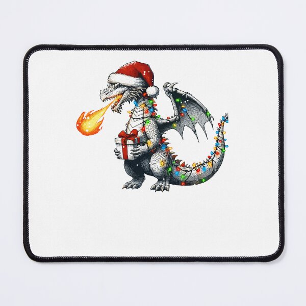 Item preview, Dragon Wearing Santa Hat, Holding A Present Box Xmas designed and sold by Artistoos.