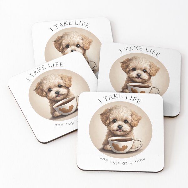Item preview, I take life one cup at a time coffee maltipoo love owner mom dad vintage designed and sold by SoulfulT.