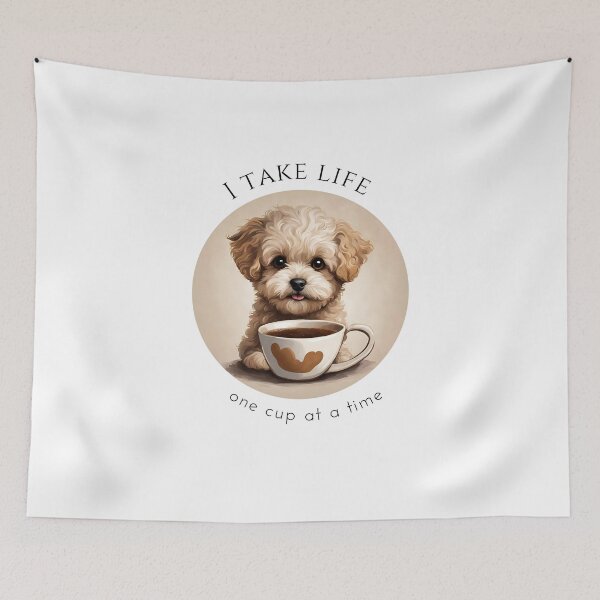 Item preview, I take life one cup at a time coffee maltipoo love owner mom dad vintage designed and sold by SoulfulT.
