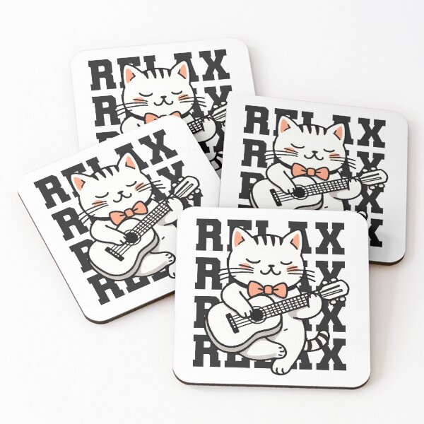 Item preview, cat plying guitar be relax designed and sold by ShawishArt.