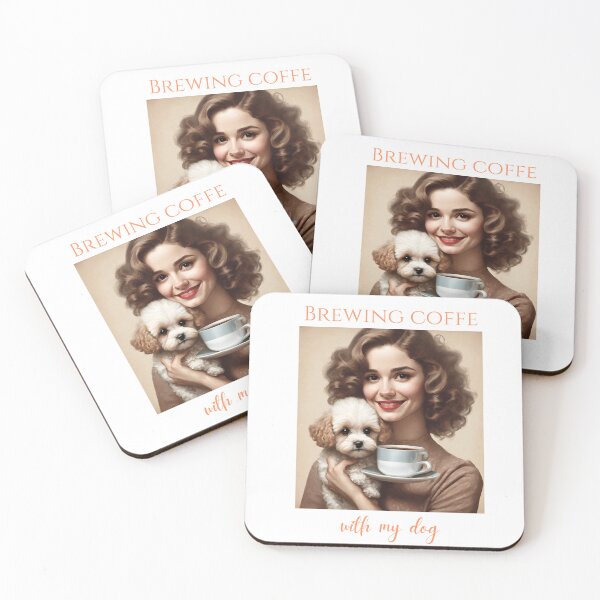 Item preview, Brewing coffee with my dog maltipoo love owner mom dad vintage designed and sold by SoulfulT.