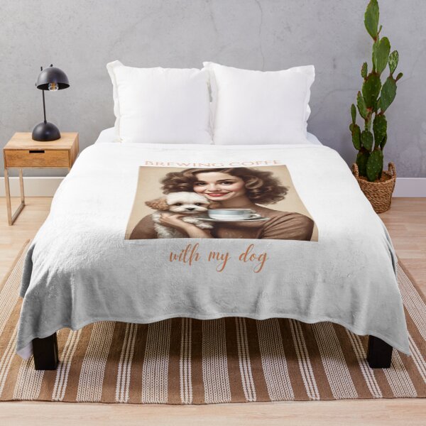 Item preview, Brewing coffee with my dog maltipoo love owner mom dad vintage designed and sold by SoulfulT.