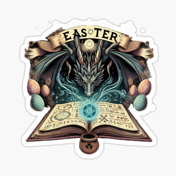 Item preview, dragon with easter magic book  fantasy Easter  designed and sold by Expressions-Sel.