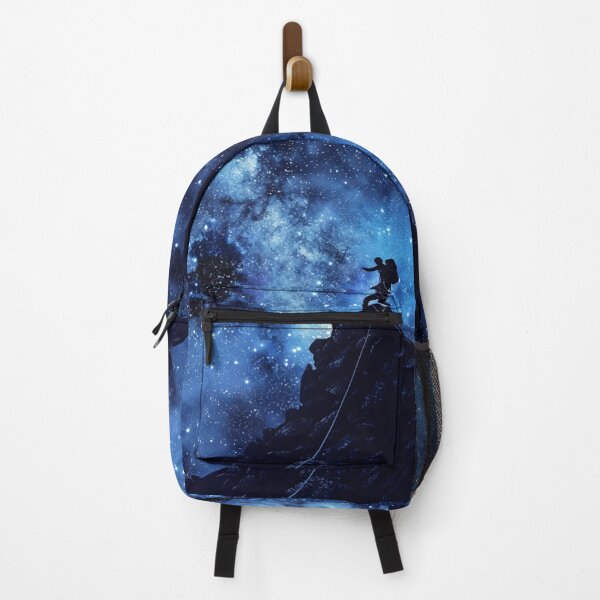 Item preview, Climber reaching summit against starry night sky Active Outdoors Inspired Art designed and sold by CDC40.