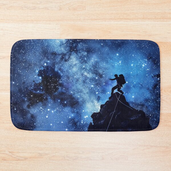 Item preview, Climber reaching summit against starry night sky Active Outdoors Inspired Art designed and sold by CDC40.