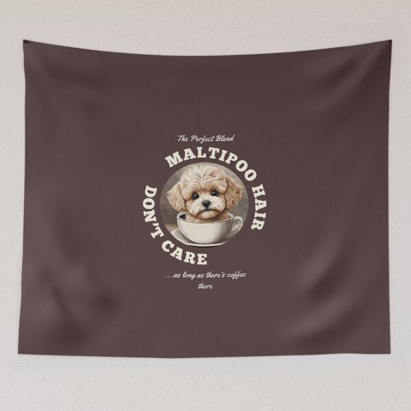 Item preview, Maltipoo hair don't care coffee love owner mom dad vintage designed and sold by SoulfulT.