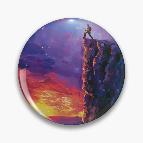 Item preview, Climber ascending rocky cliff vibrant sunset Active Outdoors Inspired Art designed and sold by CDC40.