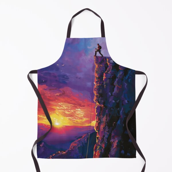 Item preview, Climber ascending rocky cliff vibrant sunset Active Outdoors Inspired Art designed and sold by CDC40.