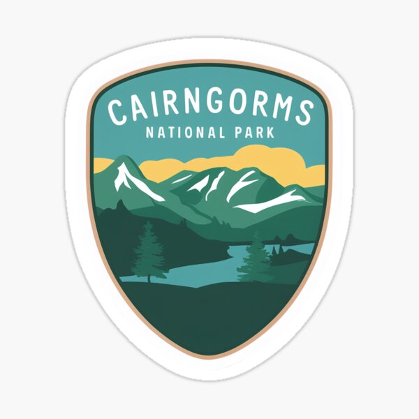 Vista previa del artículo con la obra «Emblema del logotipo del Parque Nacional Cairngorms #2», diseñado y vendido por ArtFusion-Shop.