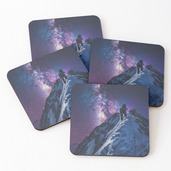 Item preview, Climber reaching summit against starry night sky Active Outdoors Inspired Art designed and sold by CDC40.