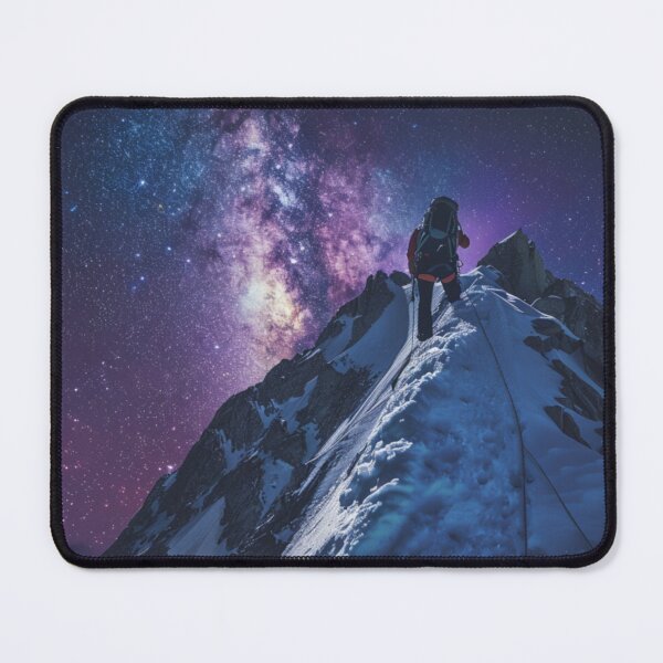 Item preview, Climber reaching summit against starry night sky Active Outdoors Inspired Art designed and sold by CDC40.