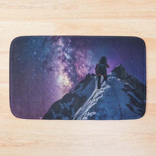 Item preview, Climber reaching summit against starry night sky Active Outdoors Inspired Art designed and sold by CDC40.
