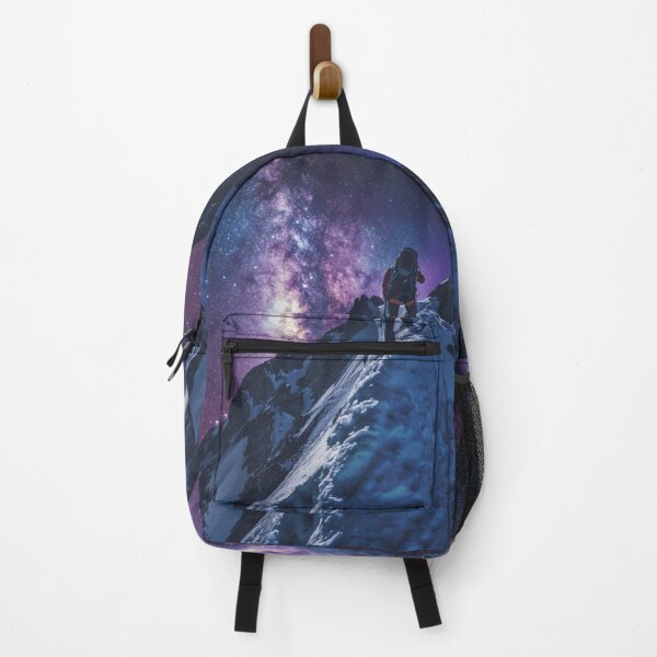 Item preview, Climber reaching summit against starry night sky Active Outdoors Inspired Art designed and sold by CDC40.