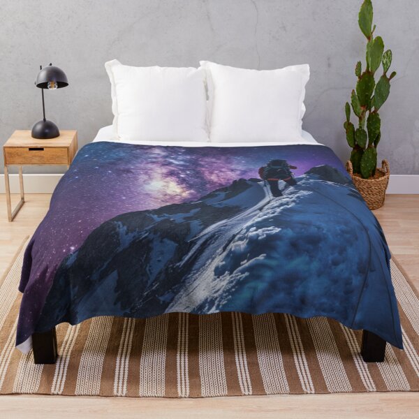 Item preview, Climber reaching summit against starry night sky Active Outdoors Inspired Art designed and sold by CDC40.