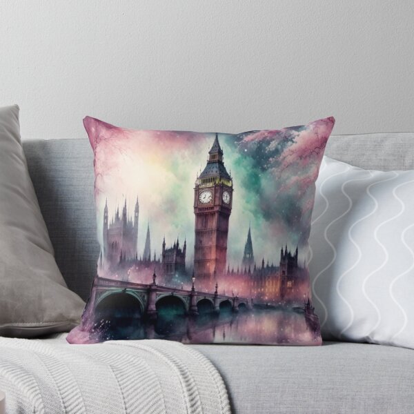 Item preview, Mystic London with an  iconic scene of the Big Ben, the British Parliament building and the river Thames, foggy as a classic England scene should be foggy designed and sold by Coolparrotgirl.