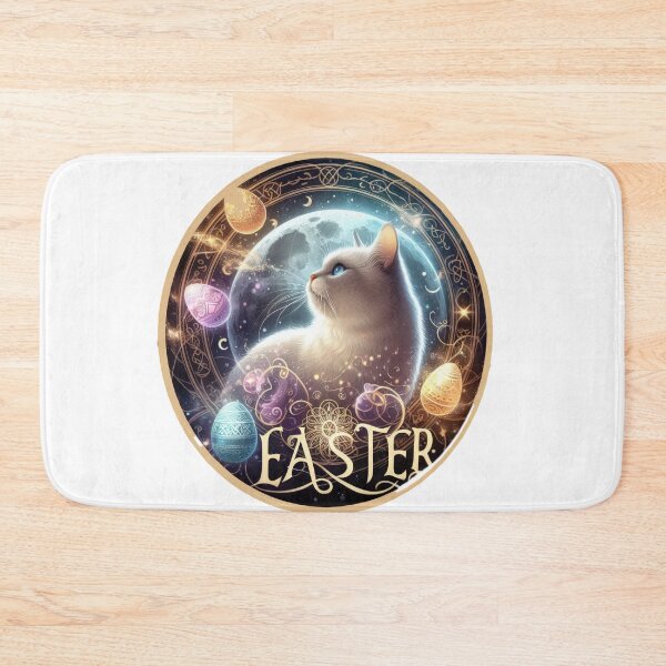 Item preview, white cat with a full moon fantasy Easter  designed and sold by Expressions-Sel.