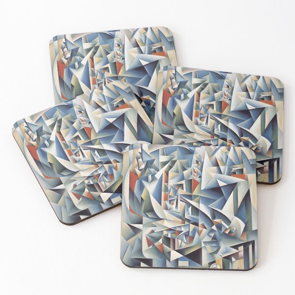 Item preview, Euclidean Abstract Cubism In Blue Tones 4 designed and sold by taiche.