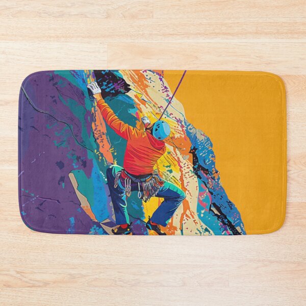 Item preview, Climber tackling challenging route bold colours Active Outdoors Inspired Art designed and sold by CDC40.