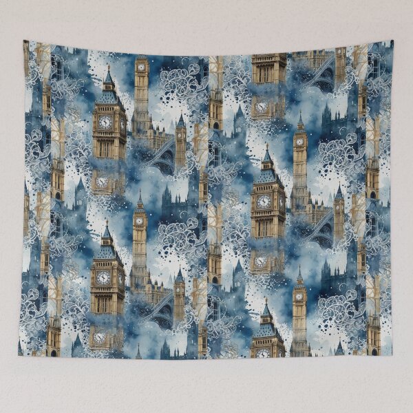Item preview, Blue London iconic scene with the Big Ben designed and sold by Coolparrotgirl.