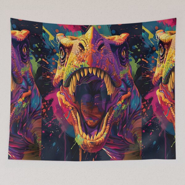 Item preview, Dino Splash: A Vibrant Encounter designed and sold by AI-Only Creations.