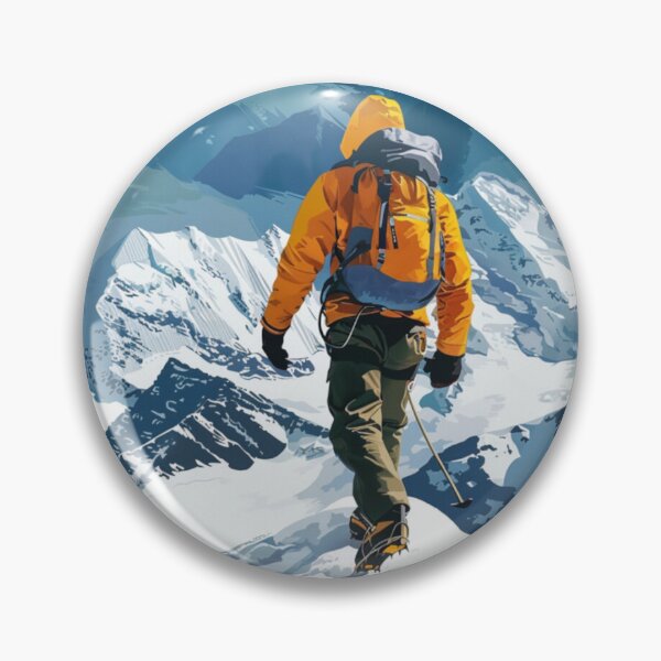 Item preview, Climber reaching summit snowy mountain Active Outdoors Inspired Art designed and sold by CDC40.
