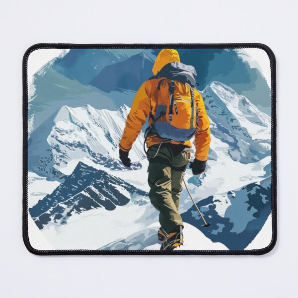 Item preview, Climber reaching summit snowy mountain Active Outdoors Inspired Art designed and sold by CDC40.