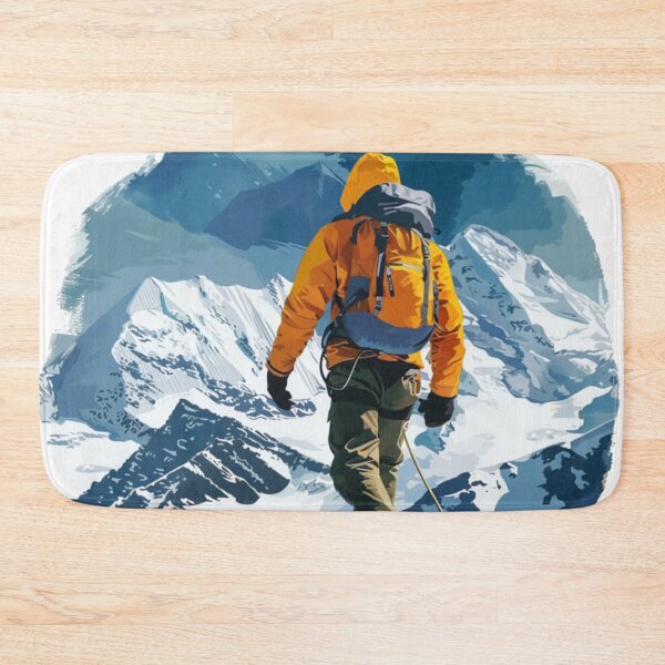 Item preview, Climber reaching summit snowy mountain Active Outdoors Inspired Art designed and sold by CDC40.