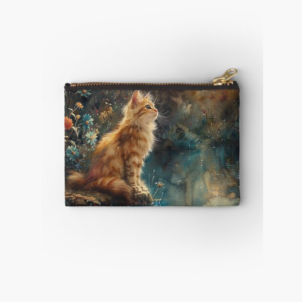Item preview, Watercolor Masterpiece of a Content Cat Basking in the Sun Near a Beautiful Blue-Green Lotus Pond designed and sold by Shirtastically.
