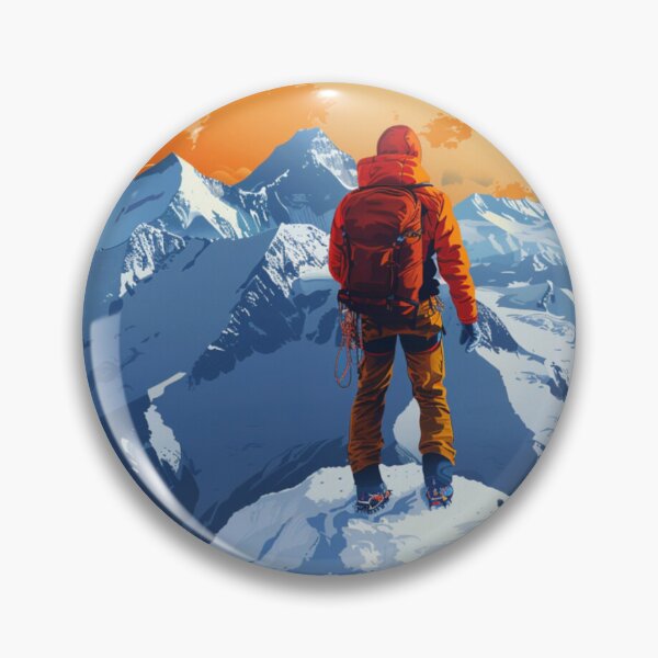 Item preview, Climber reaching summit snowy mountain Active Outdoors Inspired Art designed and sold by CDC40.