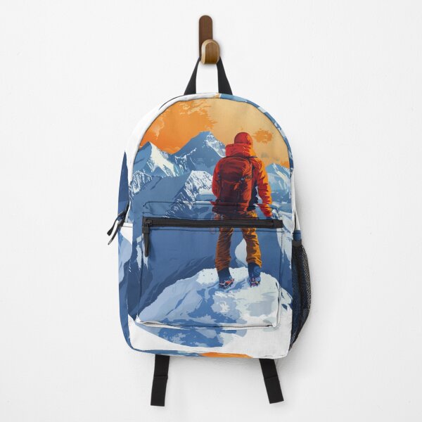 Item preview, Climber reaching summit snowy mountain Active Outdoors Inspired Art designed and sold by CDC40.