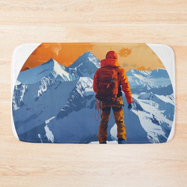 Item preview, Climber reaching summit snowy mountain Active Outdoors Inspired Art designed and sold by CDC40.