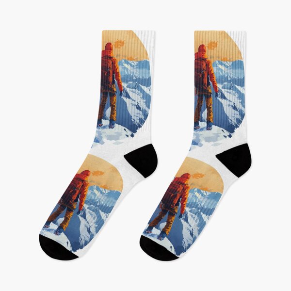 Item preview, Climber reaching summit snowy mountain Active Outdoors Inspired Art designed and sold by CDC40.
