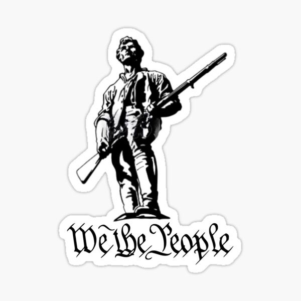 Vista previa del artículo con la obra «Centinela de la libertad: Minute Man Soldier con 'We The People'», diseñado y vendido por AmericaFreedom.