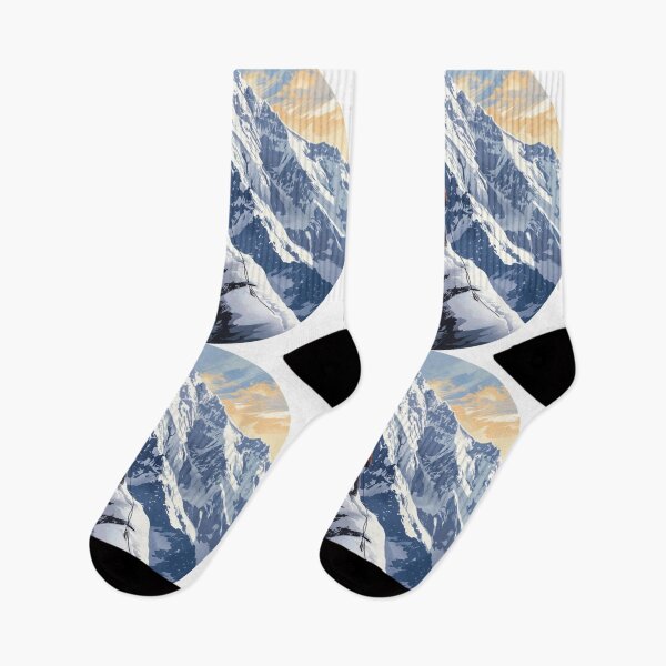 Item preview, Climber reaching summit snowy mountain Active Outdoors Inspired Art designed and sold by CDC40.