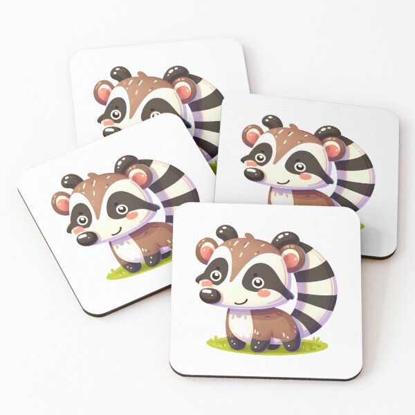 Item preview, Coati of Clouded Leopard Critter Cove Cute Animal Stickers  A Splash of Forest Frolics and Underwater Whimsy! designed and sold by dcohea.