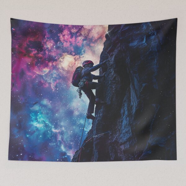Item preview, Climber tackling challenging route cosmic sky Active Outdoors Inspired Art designed and sold by CDC40.