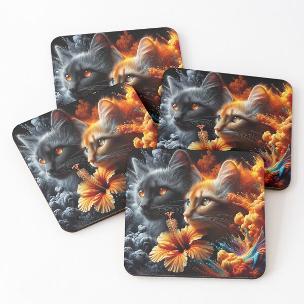Item preview, Orange and gray tabby cats fantasy wallpaper 8k designed and sold by Keirnyx.