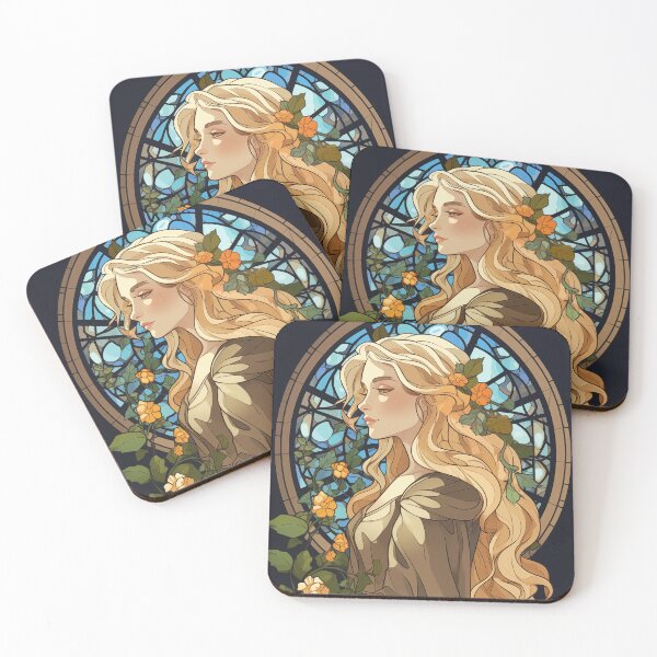 Item preview, Woman with Long Blonde Hair - Art Nouveau Style designed and sold by ArtNouveauChic.