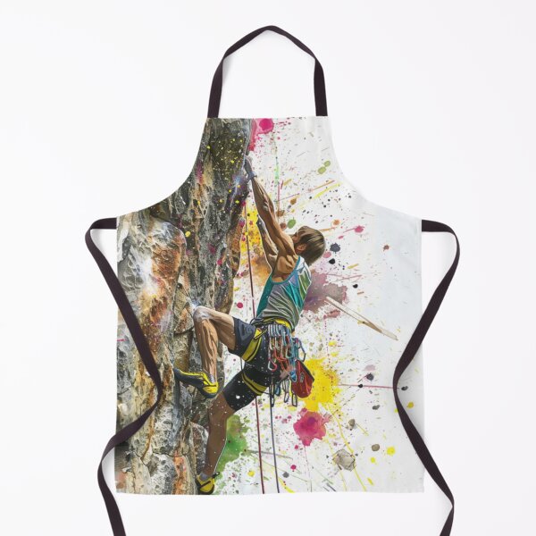 Item preview, Climber clinging sheer rock face splashes colour Active Outdoors Inspired Art designed and sold by CDC40.