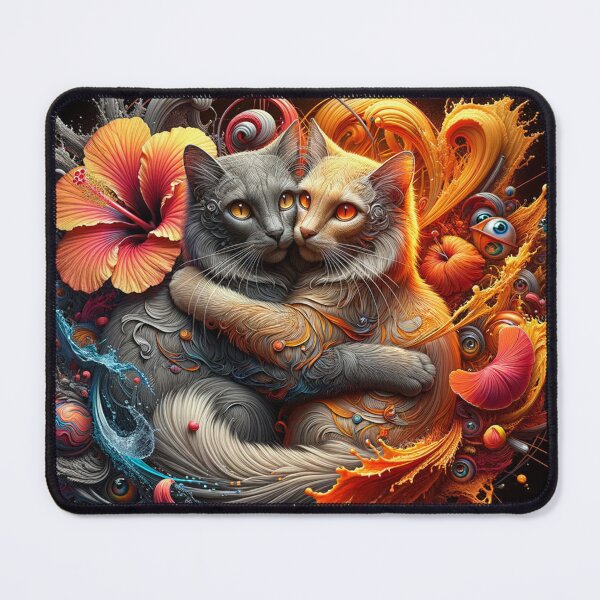 Item preview, Orange and gray tabby cats fantasy love wallpaper 8k designed and sold by Keirnyx.