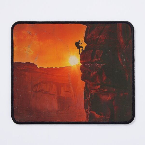 Item preview, Climber ascending rocky cliff vibrant sunset Active Outdoors Inspired Art designed and sold by CDC40.