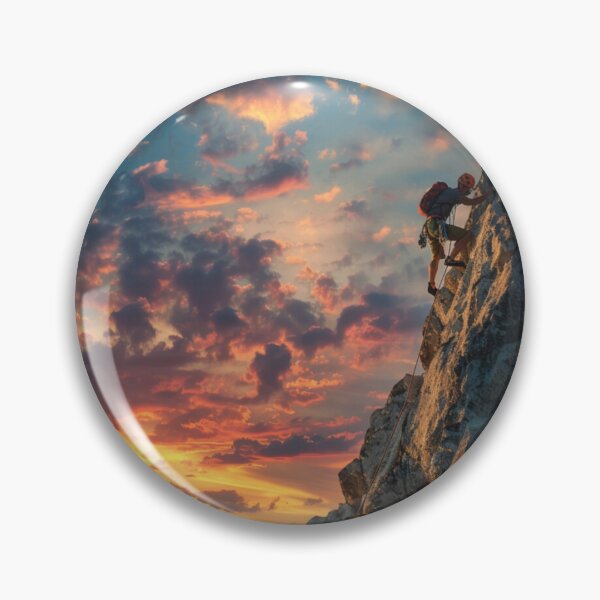 Item preview, Climber ascending rocky cliff vibrant sunset Active Outdoors Inspired Art designed and sold by CDC40.