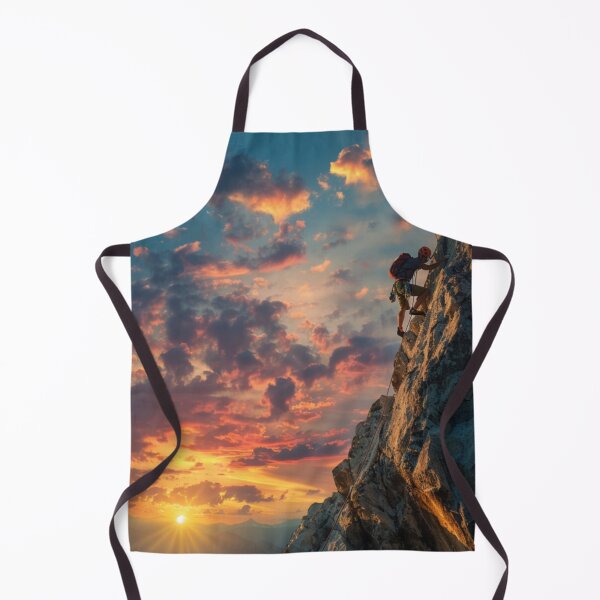Item preview, Climber ascending rocky cliff vibrant sunset Active Outdoors Inspired Art designed and sold by CDC40.