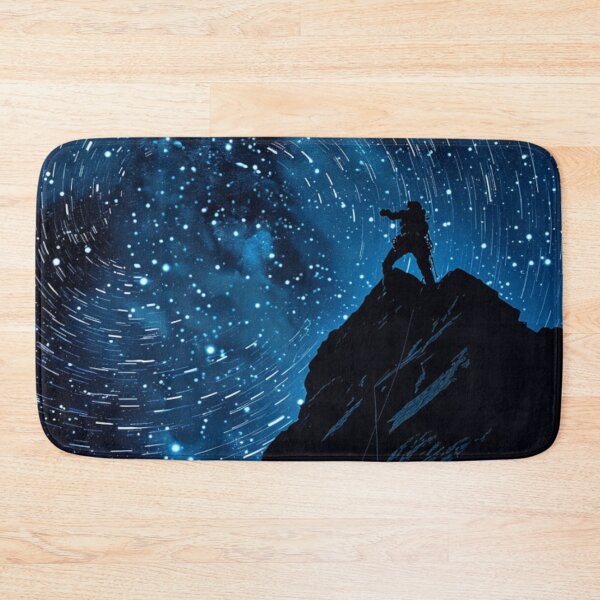 Item preview, Climber reaching summit against starry night sky Active Outdoors Inspired Art designed and sold by CDC40.