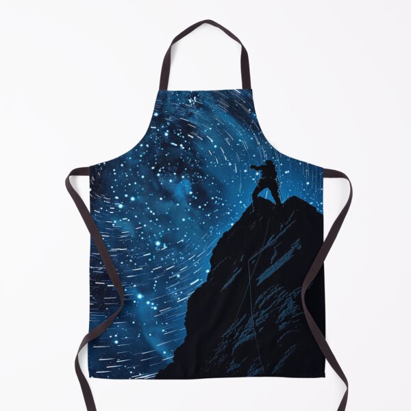 Item preview, Climber reaching summit against starry night sky Active Outdoors Inspired Art designed and sold by CDC40.